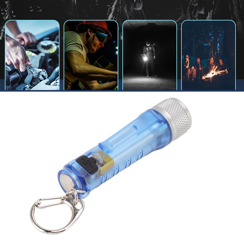 Keychain Flashlight Long Range Super Bright LED Flashlight USB Rechargeable