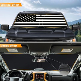 Bestview Windshield Sun Shade American Flag Custom Fit for 2018-2024 Toyota Camry, Foldable Front Window Sunshade Sun Visor Accessories Protector Block UV Rays Heat