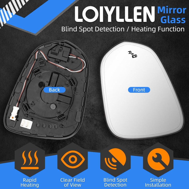LOIYLLEN Driver Side Mirror Replacement for Lexus RX350 2016-2020, NX200t