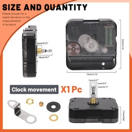 Tanstic Quartz DIY Wall Clock Movement Mechanism Clock Repair Parts Replacement Clock Movement Mechanism with Shaft Length 45/64 Inch