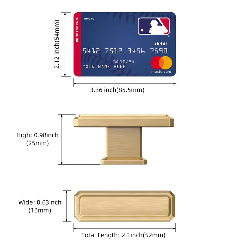 FURNIWARE 10 Pack Champagne Bronze Stepped Kitchen Cabinet Knobs, Heavy