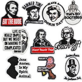 Lovezzr 11Pcs Funny Celebrity Sayings Iron On/Sew On Patches Embroidered Applique for Jackets Backpacks Jeans Clothes