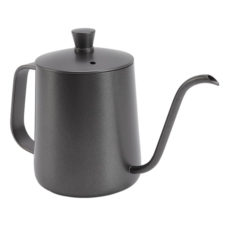 Long Narrow Coffee Kettle Black Stainless Steel Rustproof Small Pour