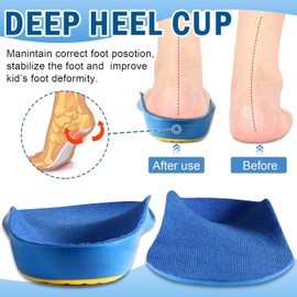 Children's arch correction insole PU shock absorption and anti-collapse, foot inverted and everted flat foot support insole