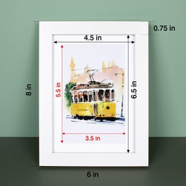 Annecy 5x7 Picture Frame (1 Pack, White) - 5x7 Photo Frames with Real Glass for 4x6 with Mat- Wall Mount & Table Top Display