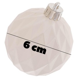 KADAX Plastic Christmas Baubles, Set of 6 Baubles, Christmas Tree Baubles, Christmas Tree Baubles, Christmas Tree Decorations, Christmas Decoration (White)