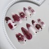 24Pcs Purple Press on Nails Medium Almond Fake Nails with