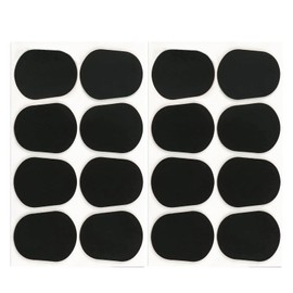 DRERIO 16PCS Saxophone Mouthpiece Pads Clarinet Mouthpiece Cushion Alto Tenor Sax Mouthpiece Patches Black Cushions 0.8 mm Thick for Beginners, Musicians, Saxophones and Clarinets