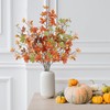 Sggvecsy 4 Pack Artificial Fall Greenery Stem Autumn Faux Flowers