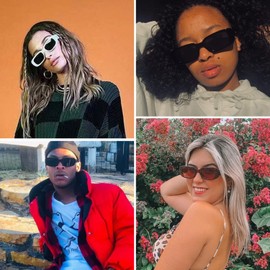 kimorn Rectangular Sunglasses for Women Men Trendy Retro Fashion Glasses 90s Vintage Fashionable UV 400 Protection Square Frame K1200, leopard frame dark green lens