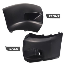 PIT66 Front Bumper Ends w/Fog Light Holes, Compatible with 2007-2013 Chevy Silverado 1500 Replaces GM1005147, GM1004147