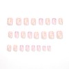 24 Pcs Pink Press on Nails Short Square,YIHONGYUAN Short Fake