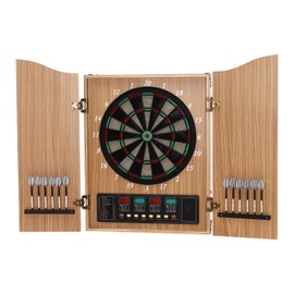 Electronic Dart Machine, Decorative Dartboard Cabinet Set, Dartboard Cabinet, Electronic Dart Boards for Adults, Durable Electronic Dartboard for Any Place (Yellow)