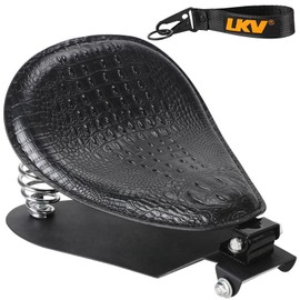 LKV Motorcycle Solo Driver Seat with Seatbase Mounting Hardware Kit Custom Chopper Bobber Seats Universal Fit for Harley Davidson Sportster XL 1200 883 48