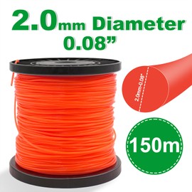 Zeqeey Grass Trimmer Line, 2.0 mm x 150 m Universal Round Nylon Replacement Weed Strimmer String Cord, 0.08 inch - 492ft
