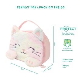 Polar Gear Sensory Lunch Bag with Wipe Clean Lining, Plush, Pink Kitty