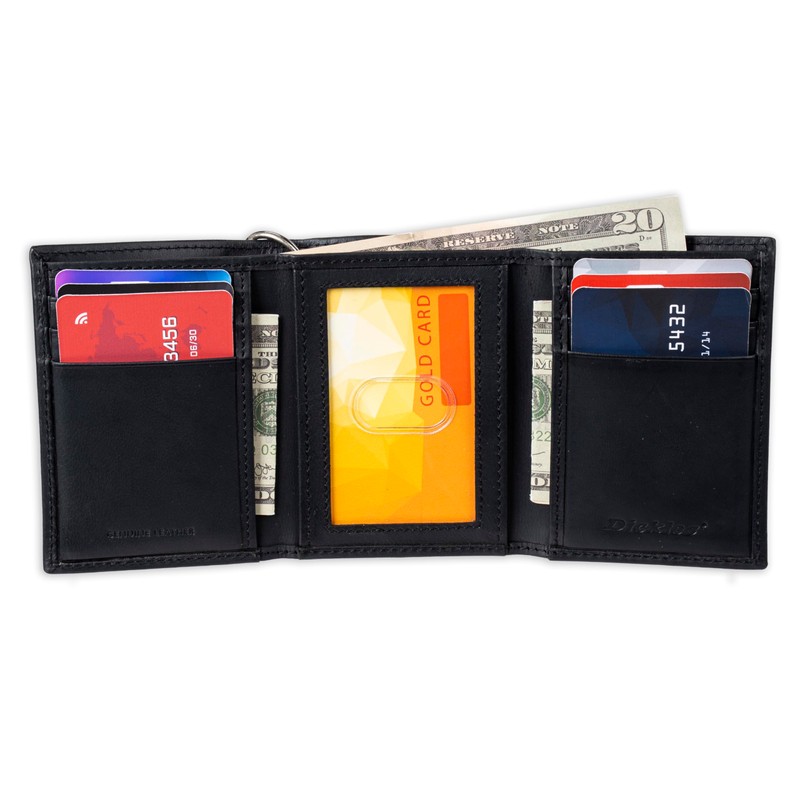 Dickies Men's Leather Chain Wallet - High Security Trifold With