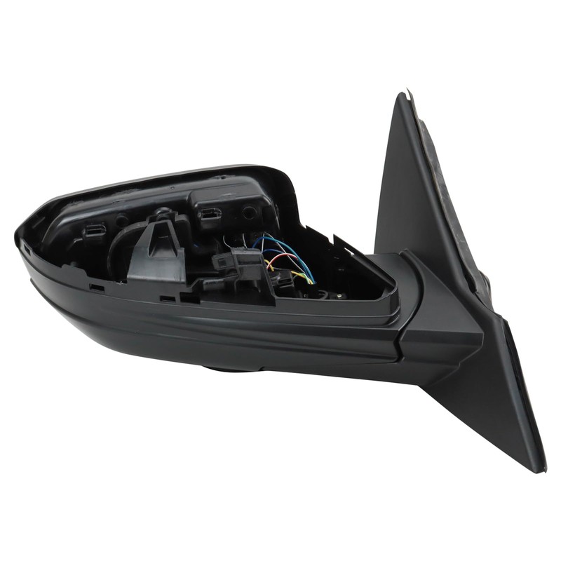 TRQ Passenger Side Power Heated Mirror Smooth Black Paint to