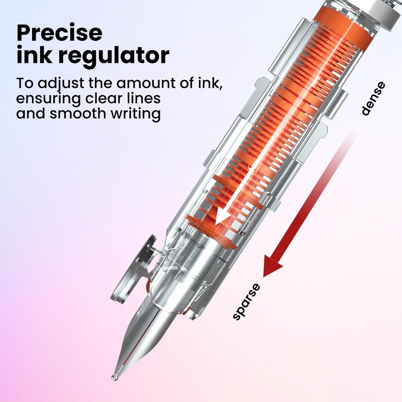 WRITECH Fountain Pen Fine Nib: Black Ink Retractable Pen Set