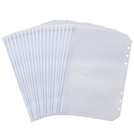 Pack of 30 A6 Binders, 6 Holes Folder Plastic Bag with Zipper, 6 Ring Binder, Transparent A6 Sleeves, PVC Pockets, for Documents, Notebooks, Photos, Bills, Cards