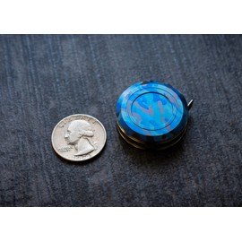 TEC Accessories Ti-Tape Titanium Retractable Tape Measure - Exclusive Edition - Blue Camo - 3 Foot User-Replaceable Tape - Pocket Size - Imperial and Metric - Keychain Clip - Everyday Carry