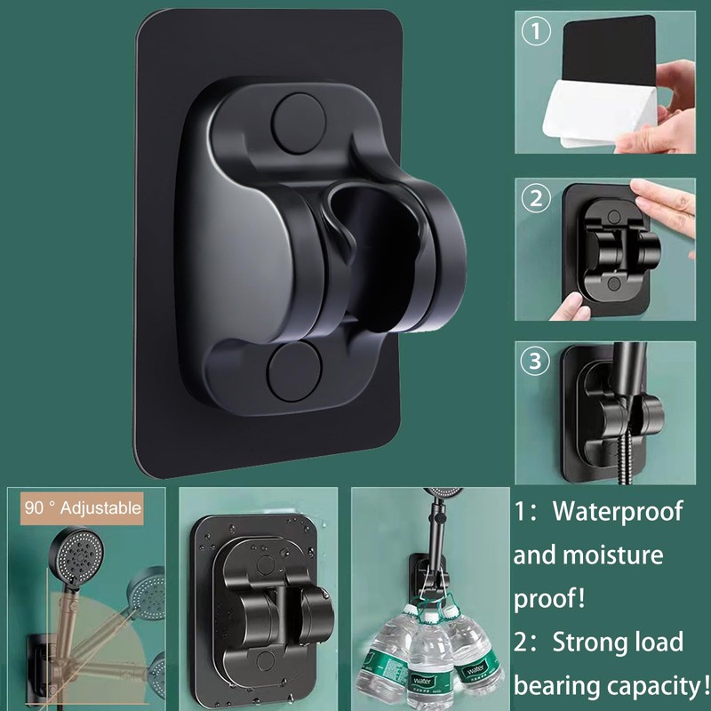 Shower Head with Hose 2 m Black Shower Head with