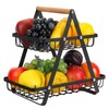 CHPHI 2 Tier Fruit Basket for Kitchen, Metal Fruit and