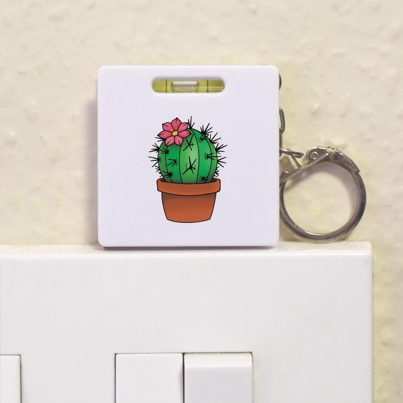 'Potted Cactus' Keyring Tape Measure/Spirit Level Tool (KM00041748)