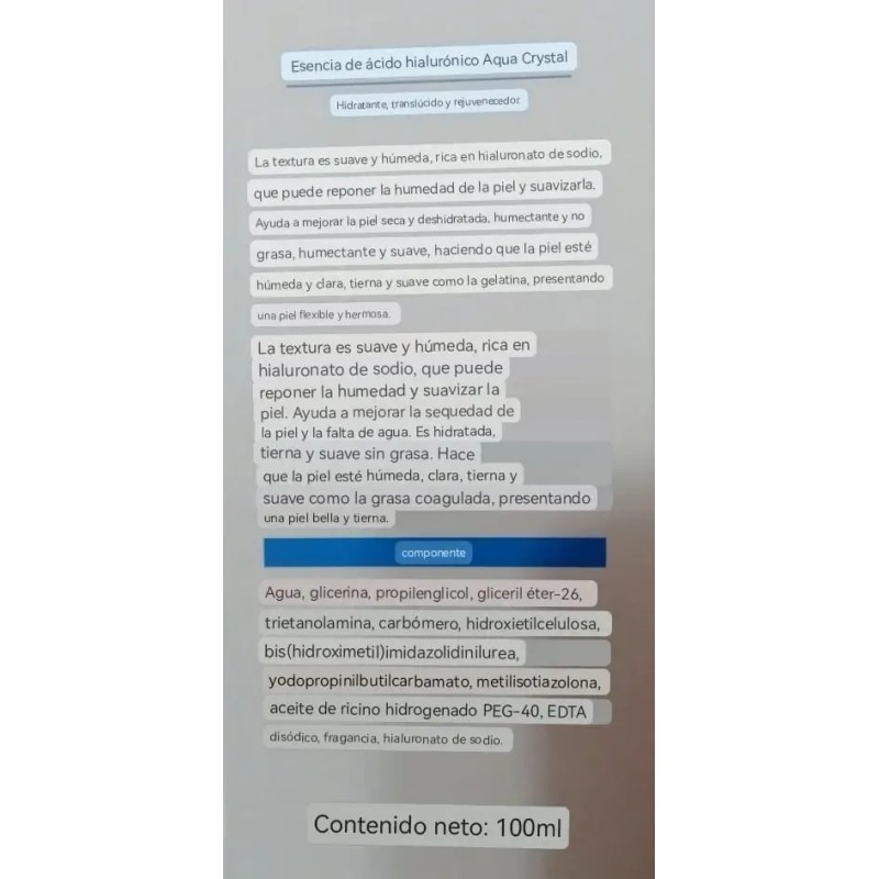Acido Hialuronico Bioaqua Concentrado Puro 100 Ml Antiedad
