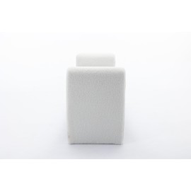 LOPOO Maximize Space with Teddy Fabric Storage Bench, Stylish Gold Trim, Comfortable Bedroom Furniture, Ivory Color