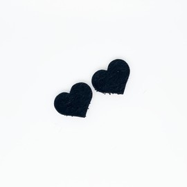 Kamipita Faux Fur Heart 2 Pieces Fur, One Point Access, Hair Clip, Hairpin, Hair Band, Hair Accessory, Fashionable, Non-Retaining, Non-Trace, Cute (1.2 inches (3 cm), Black)