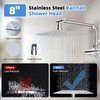 All Metal Shower Head, 8" High Pressure Rainfall/Handheld Shower Combo