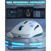 SOLAKAKA SM802 White Wireless Gaming Mouse,10000 DPI,Tri-Mode Wired/BT 5.0/2.4GHz Wireless