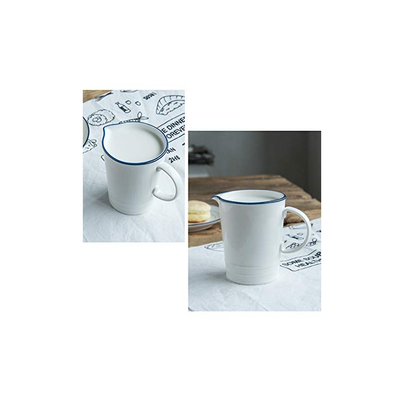 CHOOLD Blue and White Navy Style Ceramic Creamer with Handle,