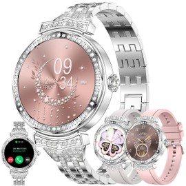 Women's Smartwatch with Phone Function, 1.32 Inch AMOLED Fitness Watch, Smart Watch, Fitness Tracker, 123 Sports Modes, Activity Tracker with SpO2 Sleep Monitor, Pedometer, Watch for iOS Android