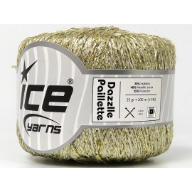 Ice Yarns Dazzle Paillette Gold White Iridescent Mini Sequin 80306 Ice Yarns 25gr 218yds