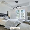 AIRYPHANT Modern LED Chandelier 3 Rings Black Chandelier Dimmable LED