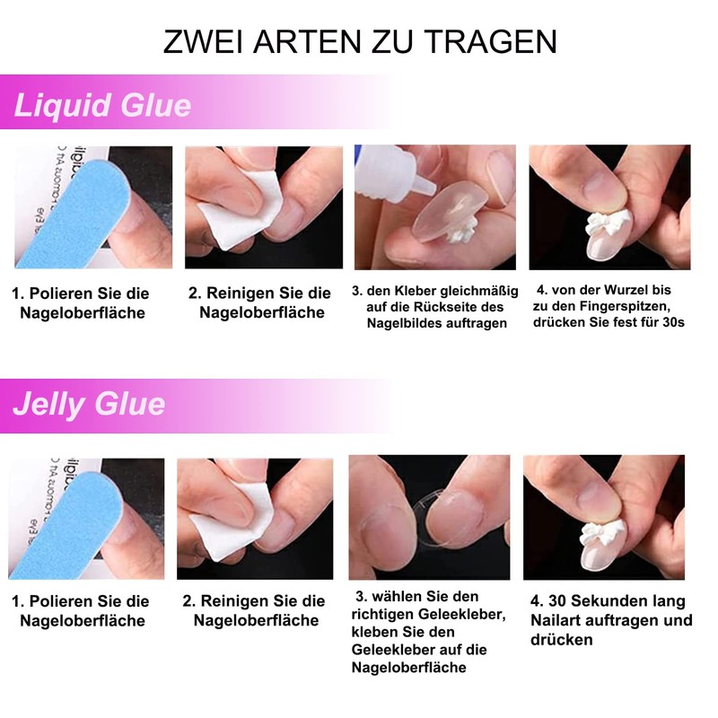 MouyouGlow Press on Nails Short, Square Pink Glaze Plain Fake