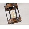 Rustic Farmhouse Wood Flush Mount Ceiling Light Fixture One-Light Oak