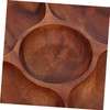FELTECHELECTR Round Acacia Wood Snack Plate with Compartments for Dried