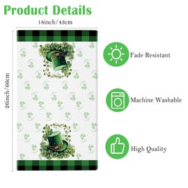 QIONG MENG St. Patrick's Day Kitchen Towels Set of 4 Buffalo Plaid Shamrock Truck Hat Good Luck Dish Towels Seasonal Irish Cooking Drying Hand Towels Home Decorations 18x26 Inch