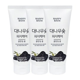 Happy Bath 해피바스 대나무숯 피지흡착 클렌징폼 200g x3 Happy Bath Bamboo Charcoal Pore Cleansing Foam 200g x3