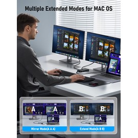 Lemorele Lemorele Docking Station Dual Monitor, 6 in 1 USB C Hub Multiport Adapter w/2 HDMI 4K, 5Gbps USB3.0 & 2 USB2.0, 100W PD Charging - USB C Dock for Laptop Dell/Lenovo/HP/MacBook/Surface - Plug and Play