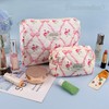 Framendino, 2 Pack Bow Flower Travel Makeup Toiletry Bag Set