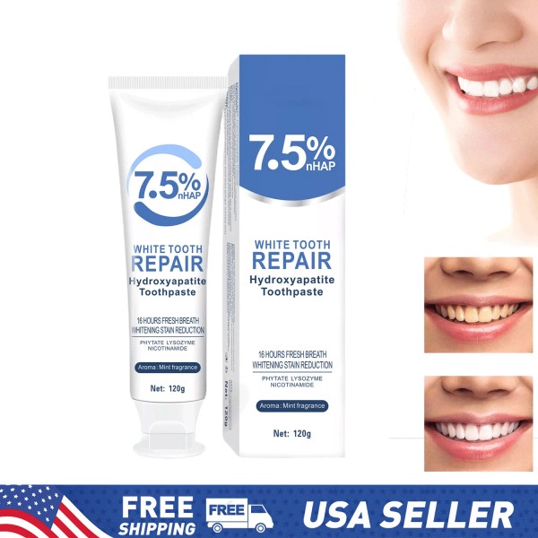 unbranded 7.5% Hydroxyapatite Toothpaste Remove Yellow Tooth Stains For Sensitive