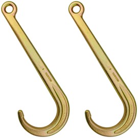 VULCAN Tow Hook - Eye Style - Grade 70-15 Inch - 2 Pack - 4,700 Pound Safe Working Load - Compatible with 5/16 Inch Chain