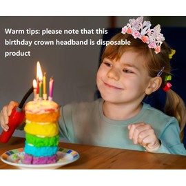 Generic 7th Birthday Crown for Girls, Butterfly Design, 4.5inch, Disposable Headband and Tiara for 7 Year Old Birthday Gift