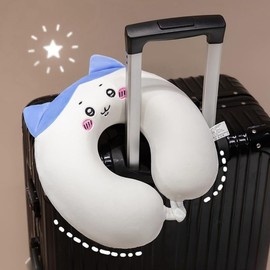 Chiikawa Rabbit, Hachiwale, U-shaped Neck Pillow, Office, Bedroom, Travel, Compact, Napping, Stomach Sleeping, Pillow, Most Popular, Healing, Anime, Characters, Hachiware, Low Rise, Soft, Fluffy