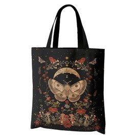 Horadaily Canvas Tote Bag, Divination Style Reusable Shoulder Tote Bag for Women Lady Casual Vacation, Shopping, Work, Gym