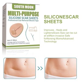 Cinta de silicona para cicatrices 2PCS， 4cm x 150cm eliminación de cicatrices de grado médico profesional，reutilizable, elimina cicatrices antiguas y nuevas，parches de silicona para cicatrices